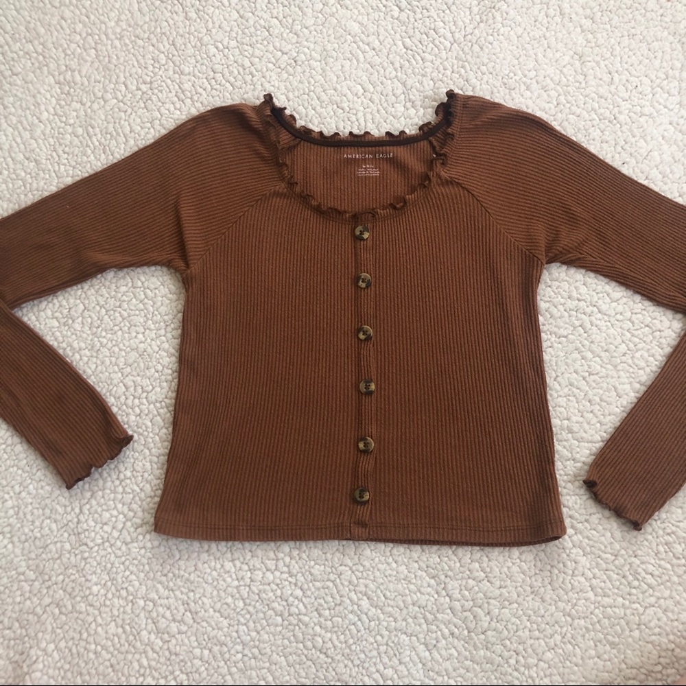 American Eagle Ruffle Longsleeve